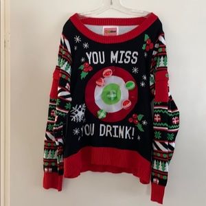 Tipsy elves Christmas drinking game sweater